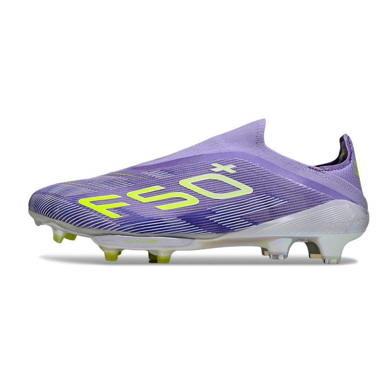 Adidas F50+ Sans Lacets FG Violet Rapide Blanc Ftwr Citron Lucide