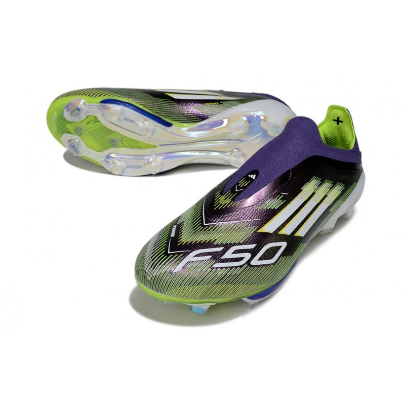 Adidas F50+ Sans Lacets FG Violet Rapide Blanc Ftwr Citron Lucide