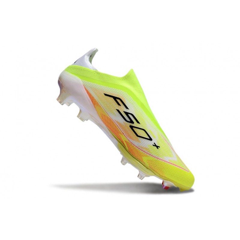 Adidas F50+ Sans Lacets FG Jaune Noir