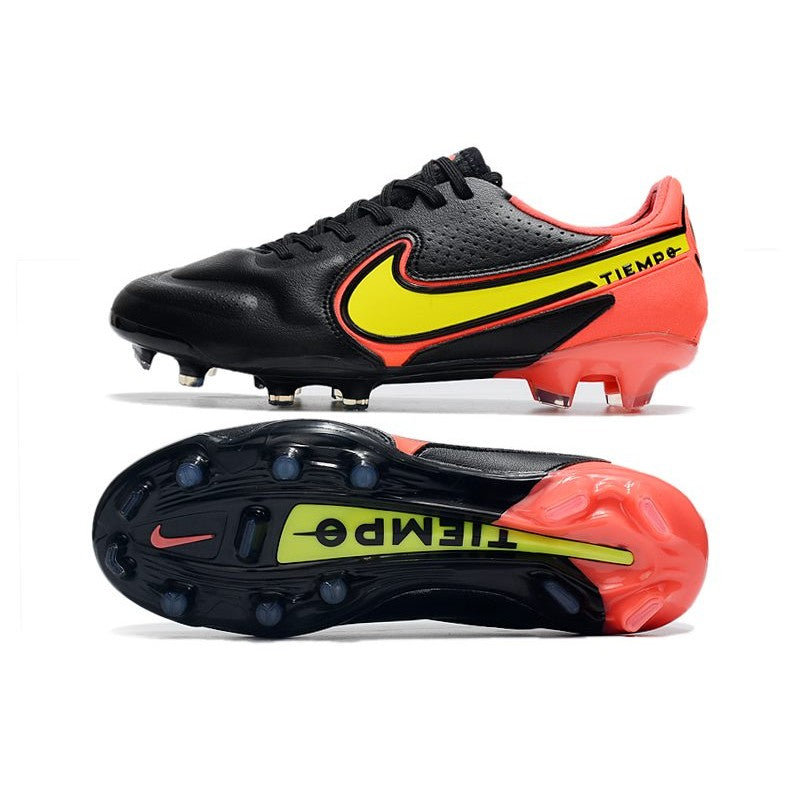 Nike Tiempo Legend 9 Elite FG Nouveau Noir Rouge Jaune