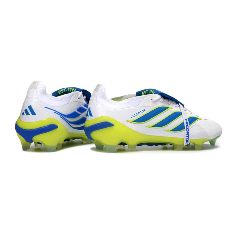Adidas Predator 26 Elite FT FG Blanc Bleu Jaune