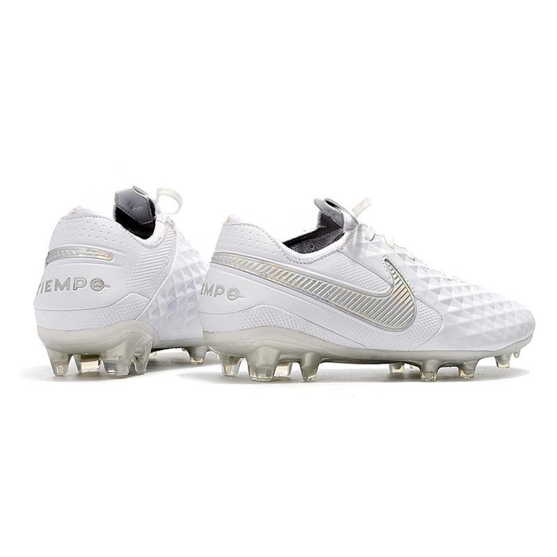 Nike Crampons Nouveau Tiempo Legend 8 Elite FG Blanc Chrome Platine