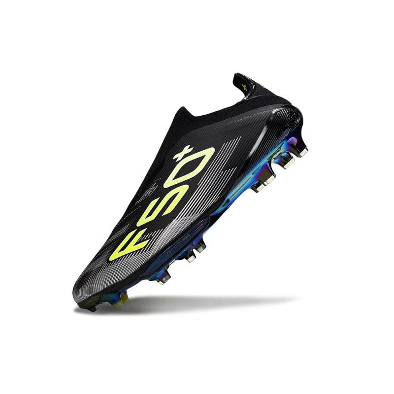 Adidas F50+ Sans Lacets FG Core Noir Fer Mét. Citron Lucide