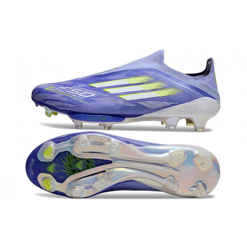 Adidas F50+ Sans Lacets FG Violet Rapide Blanc Ftwr Citron Lucide