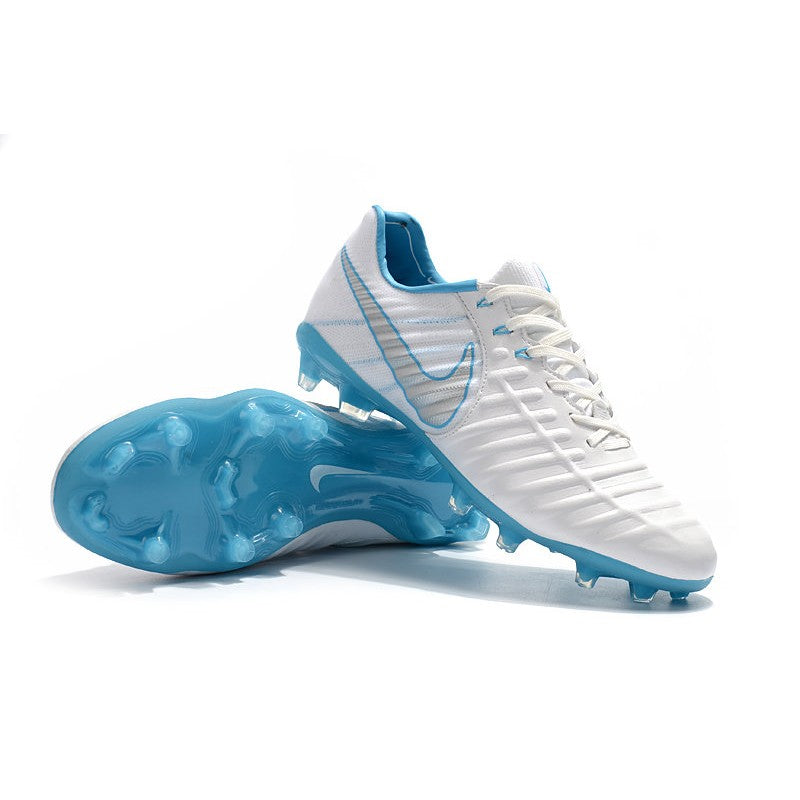 Nike Tiempo Legend VII FG Crampons Blanc Bleu