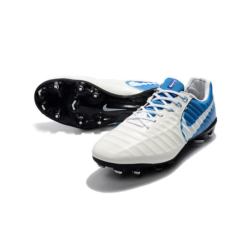 Nike Tiempo Legend VII FG Crampons Blanc Bleu
