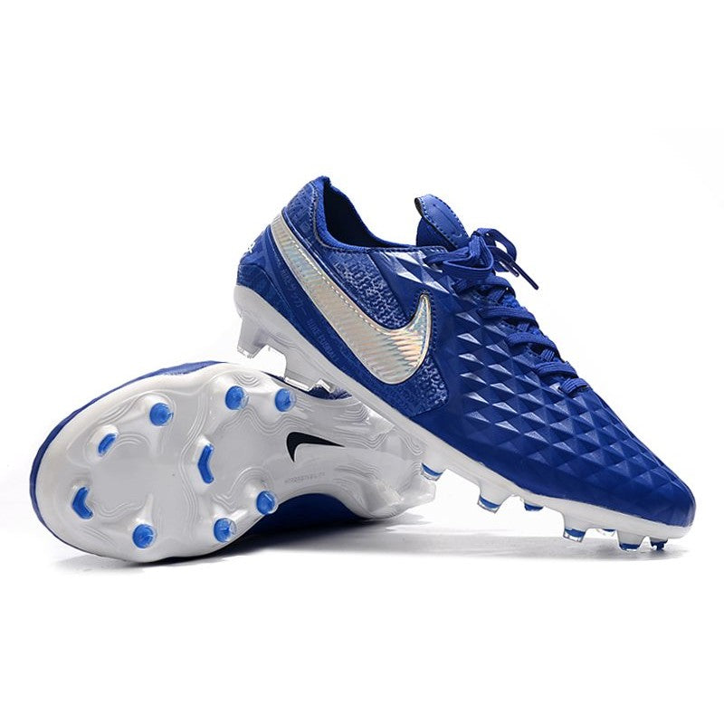 Nike Crampons Nouveau Tiempo Legend 8 Elite FG Bleu Blanc