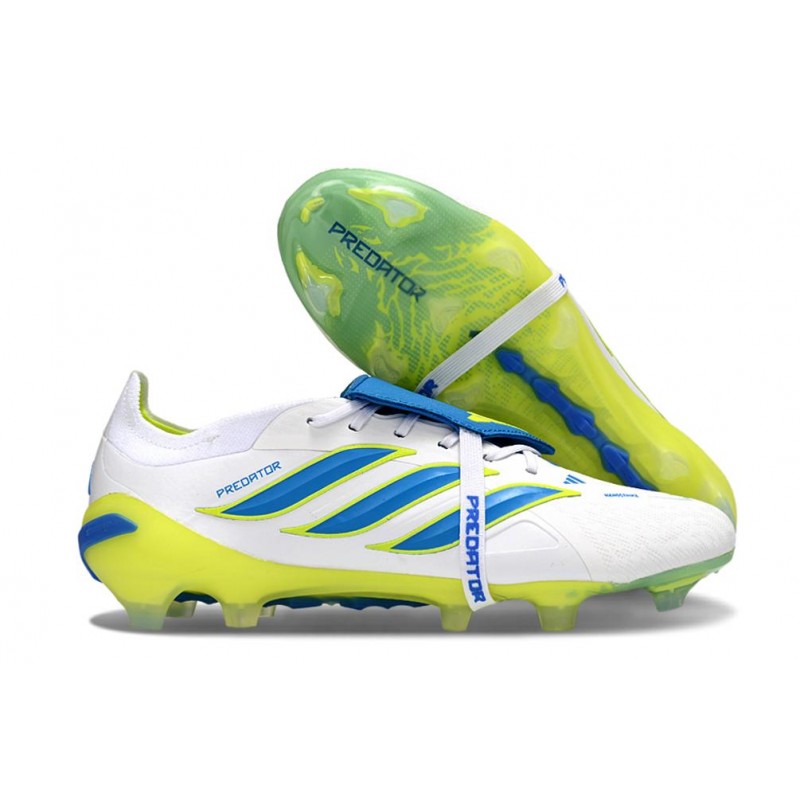 Adidas Predator 26 Elite FT FG Blanc Bleu Jaune