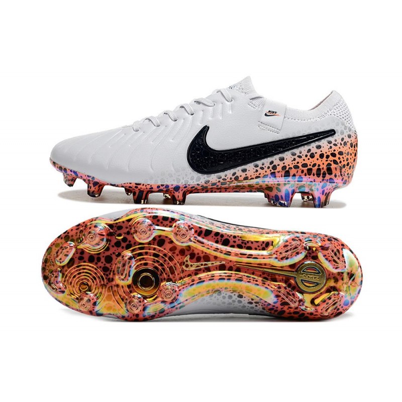 Nike Tiempo Legend 10 Elite FG Blanc Noir Orange