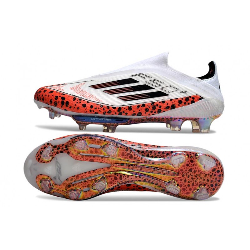 Adidas F50+ Sans Lacets FG X Messi Blanc Rouge Noir