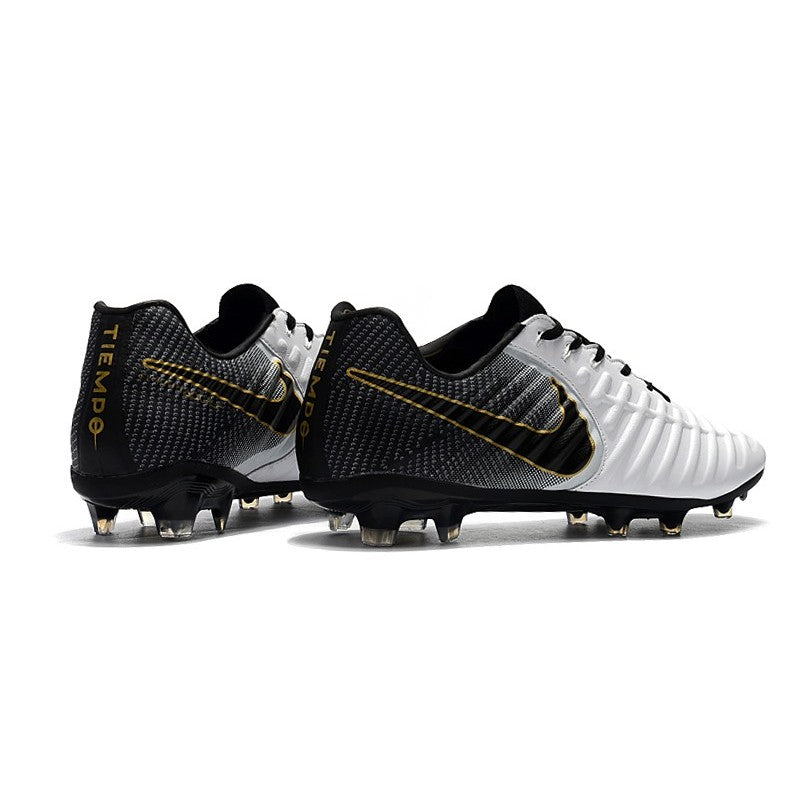 Nike Crampons Tiempo Legend VII Elite FG Blanc Noir Or