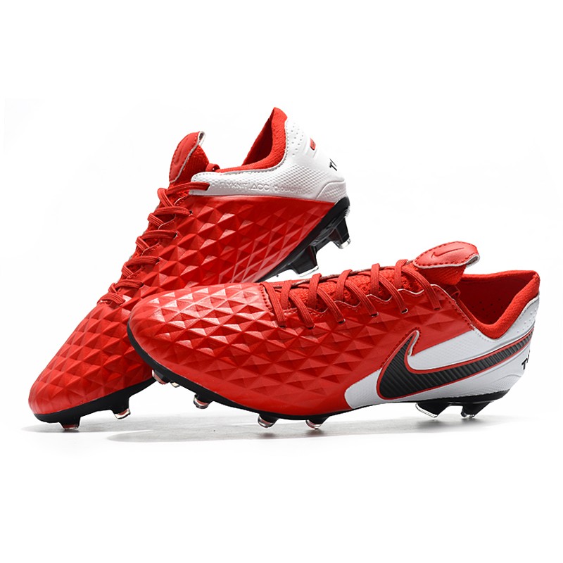 Nike Crampons Nouveau Tiempo Legend 8 Elite FG Rouge Blanc