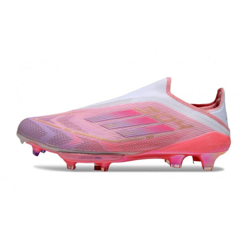 Adidas F50+ Sans Lacets FG Rose Blanc