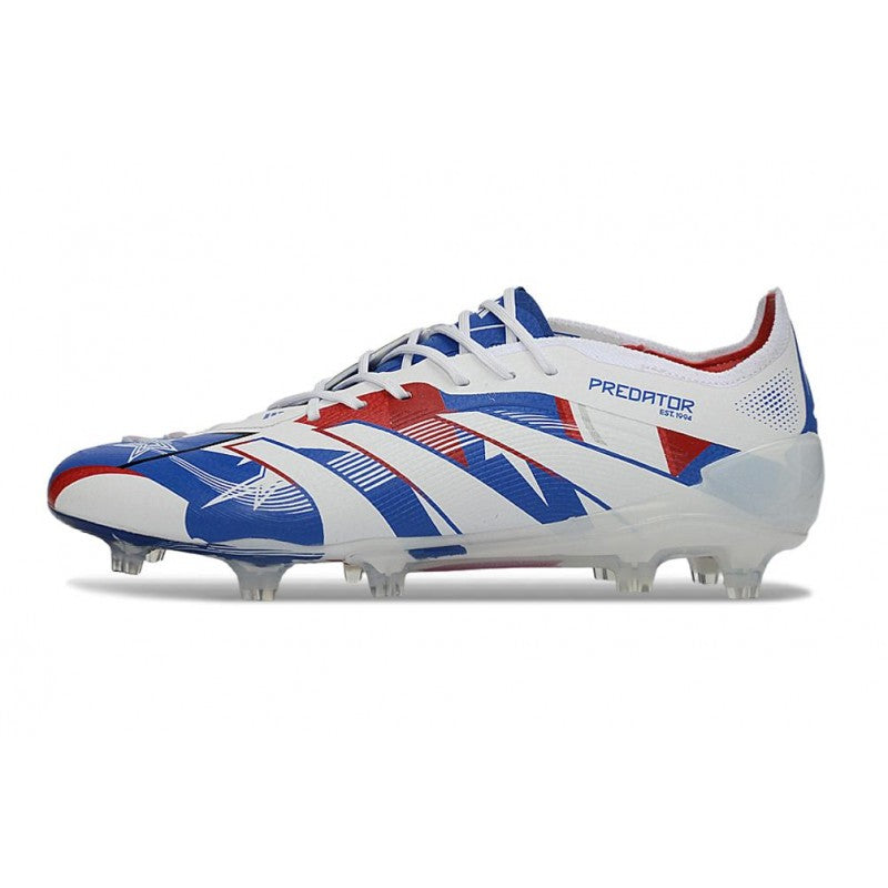 Adidas Predator 25 Elite FG Blanc Bleu Rouge