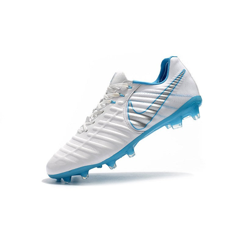 Nike Tiempo Legend VII FG Crampons Blanc Bleu