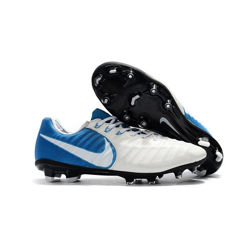 Nike Tiempo Legend VII FG Crampons Blanc Bleu