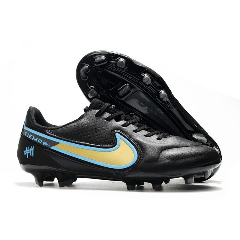 Nike Tiempo Legend 9 Elite FG Nouveau Noir Bleu Or