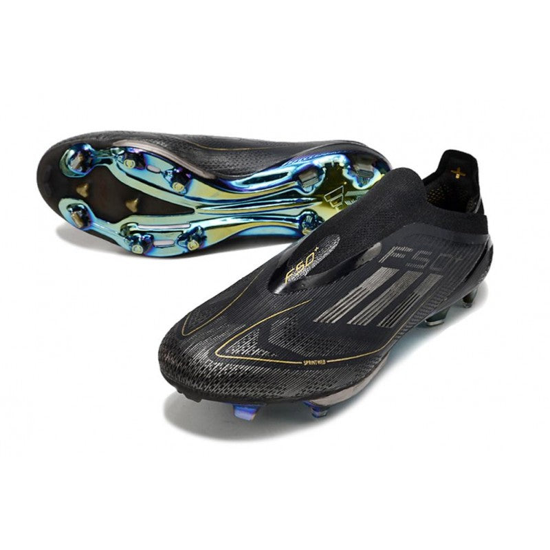 Adidas F50+ Sans Lacets FG Dark Spark Noir Argenté Doré