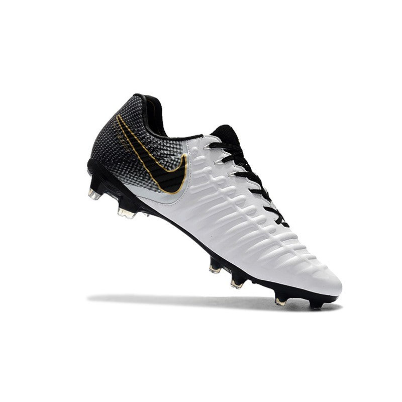 Nike Crampons Tiempo Legend VII Elite FG Blanc Noir Or