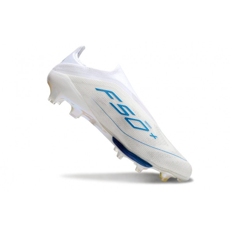 Adidas F50+ Sans Lacets FG Blanc Pearl Métallique
