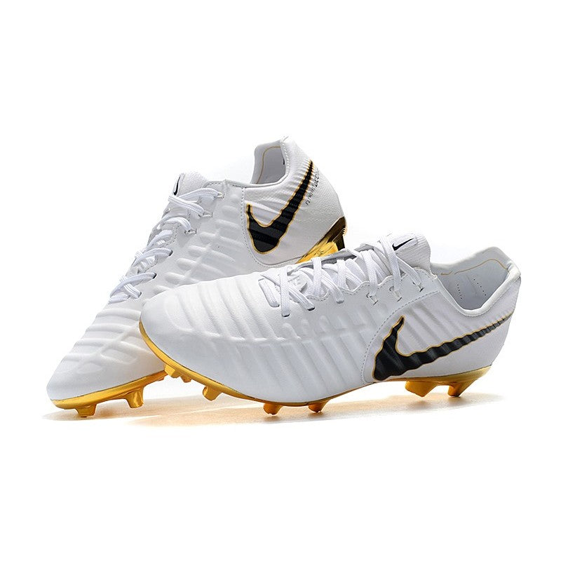 Nike Crampons Tiempo Legend VII Elite FG Blanc Or