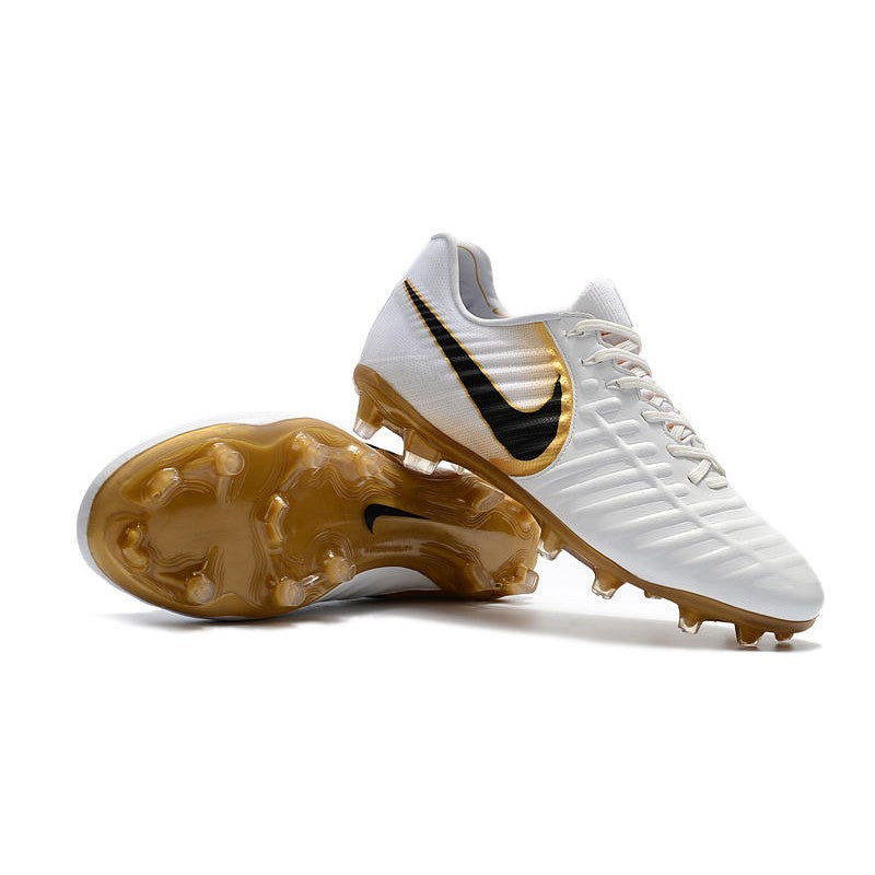 Nike Tiempo Legend VII FG Crampons Blanc Or