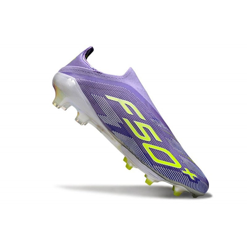 Adidas F50+ Sans Lacets FG Violet Rapide Blanc Ftwr Citron Lucide