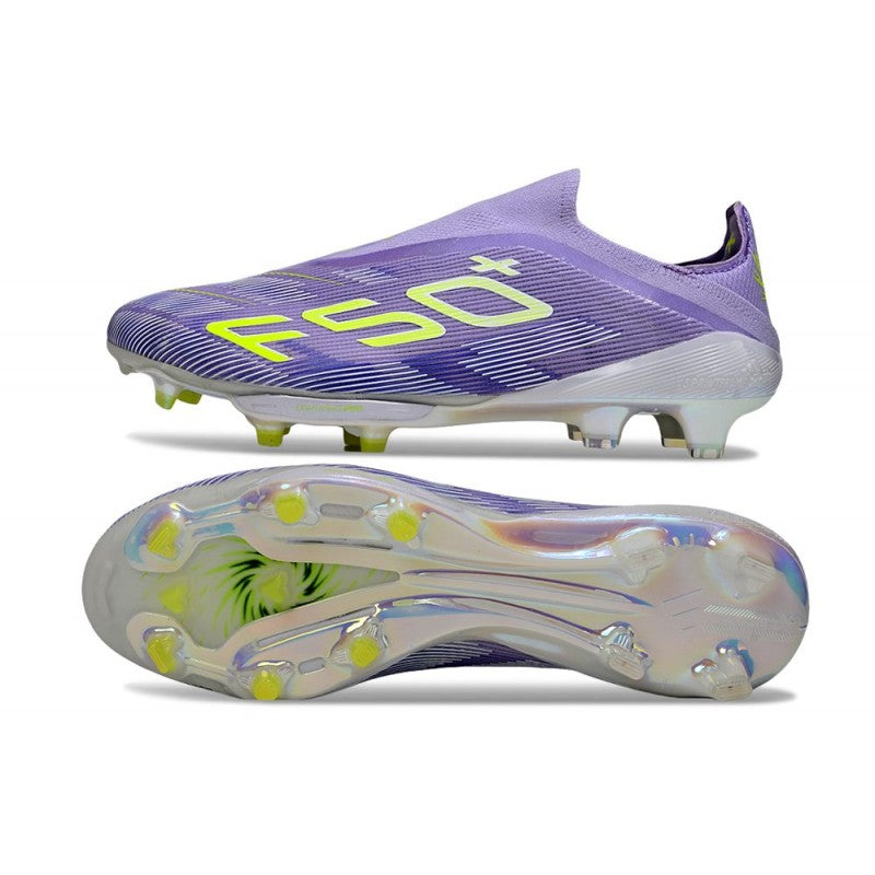 Adidas F50+ Sans Lacets FG Violet Rapide Blanc Ftwr Citron Lucide