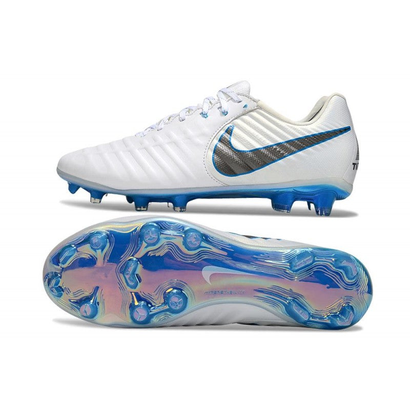 Nike Tiempo Legend X Elite FG Blanc Bleu Gris
