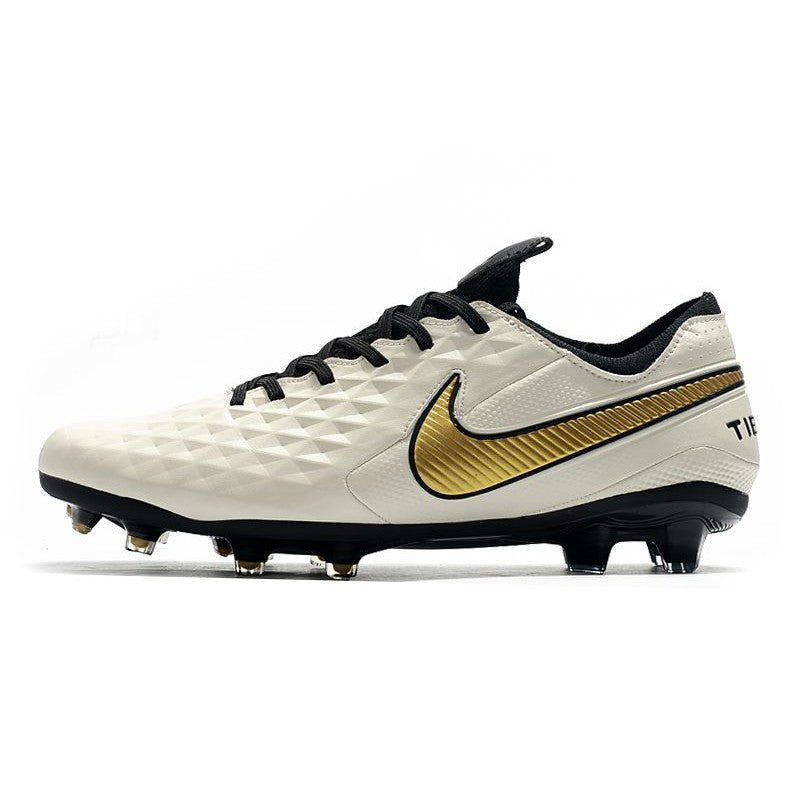 Nike Crampons Nouveau Tiempo Legend 8 Elite FG Blanc Or Noir