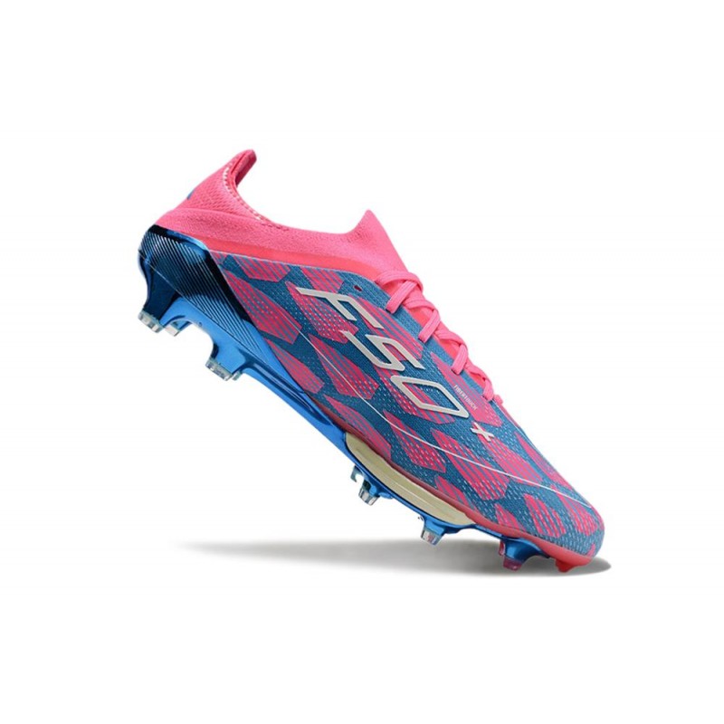 Adidas F50+ Elite FG Bleu Solaire Blanc Ftwr Rose