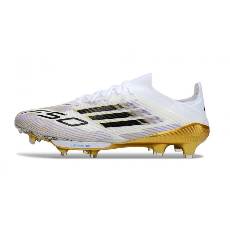 Adidas F50+ FG Blanc Noir Or Mét