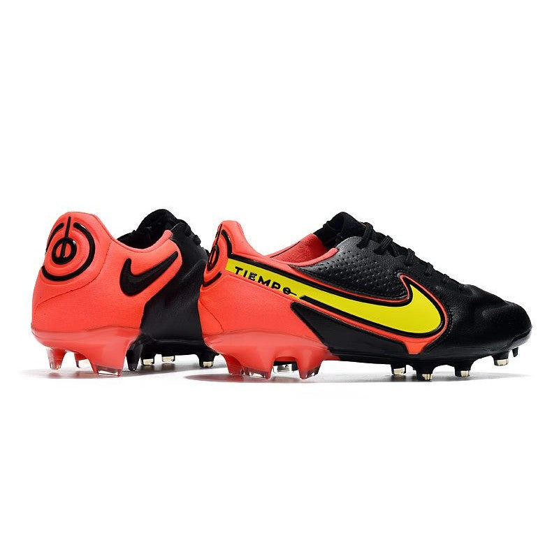 Nike Tiempo Legend 9 Elite FG Nouveau Noir Rouge Jaune