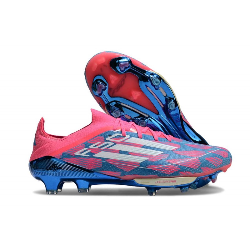 Adidas F50+ Elite FG Bleu Solaire Blanc Ftwr Rose