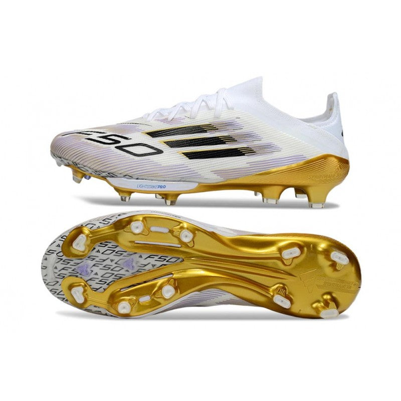 Adidas F50+ FG Blanc Noir Or Mét