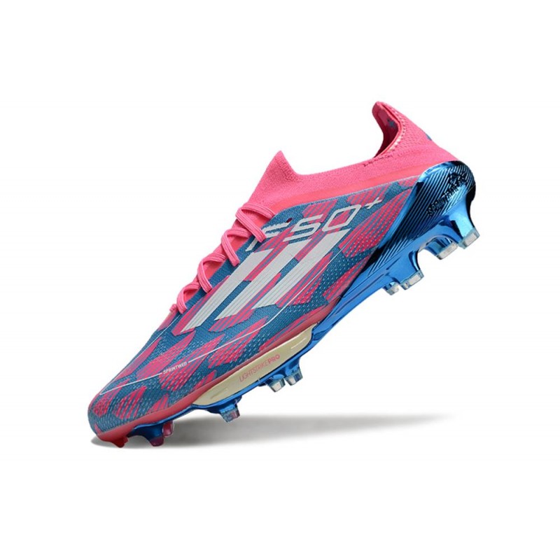 Adidas F50+ Elite FG Bleu Solaire Blanc Ftwr Rose