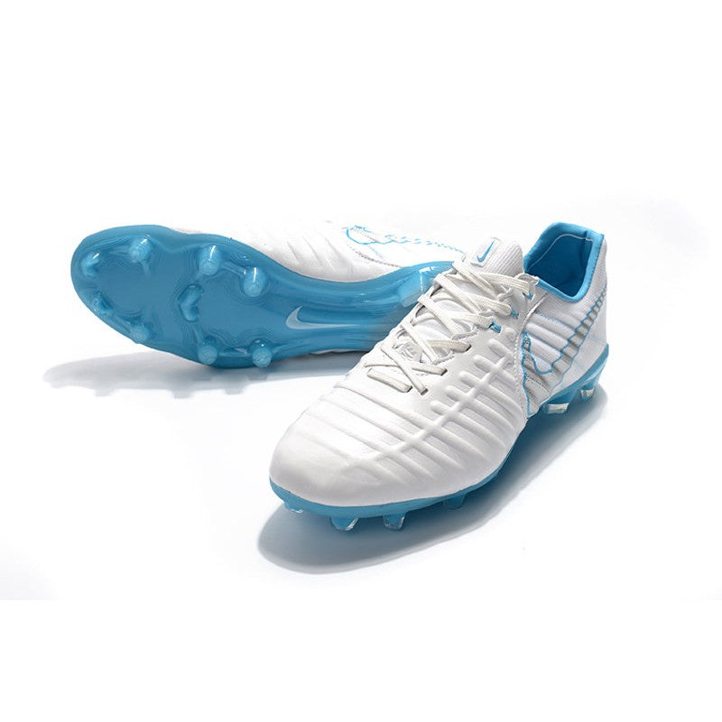 Nike Tiempo Legend VII FG Crampons Blanc Bleu