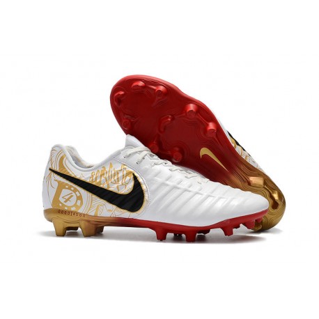 Nike Tiempo Legend VII FG Crampons Blanc Rouge Noir