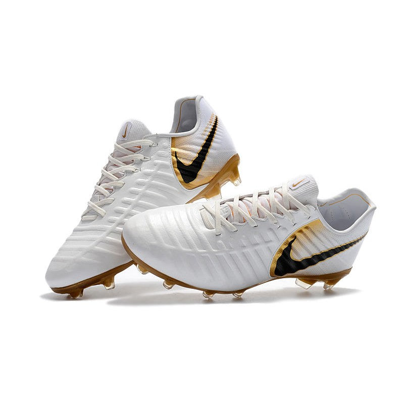 Nike Tiempo Legend VII FG Crampons Blanc Or