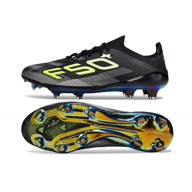 Adidas F50+ FG Core Noir Fer Mét. Citron Lucide