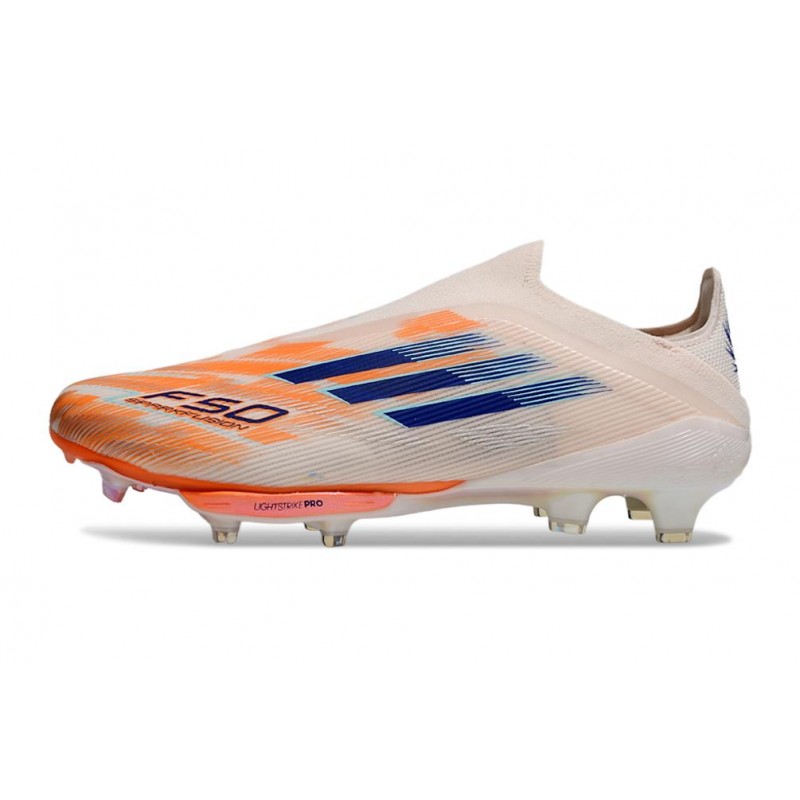 Adidas F50+ Sans Lacets FG Orange Bleu