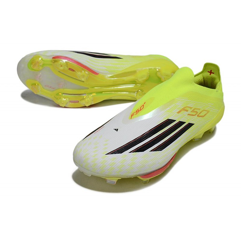 Adidas F50+ Sans Lacets FG Jaune Noir