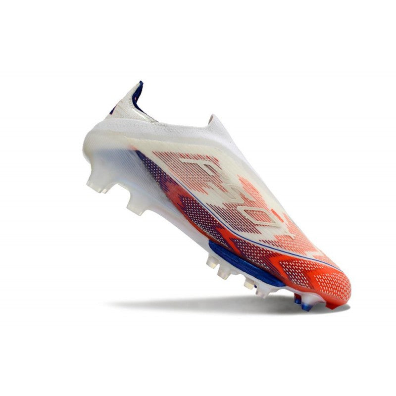 Adidas F50+ Sans Lacets FG Blanc Rouge Bleu