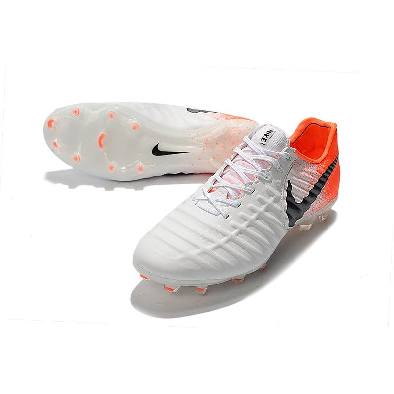 Nike Crampons Tiempo Legend VII Elite FG Blanc Orange Noir
