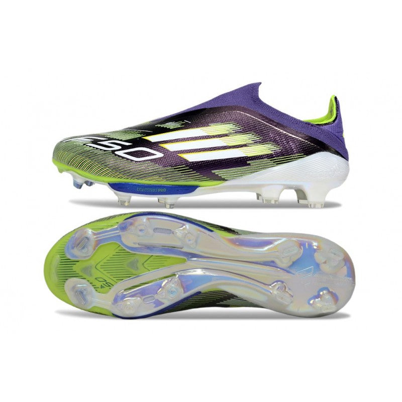 Adidas F50+ Sans Lacets FG Violet Rapide Blanc Ftwr Citron Lucide