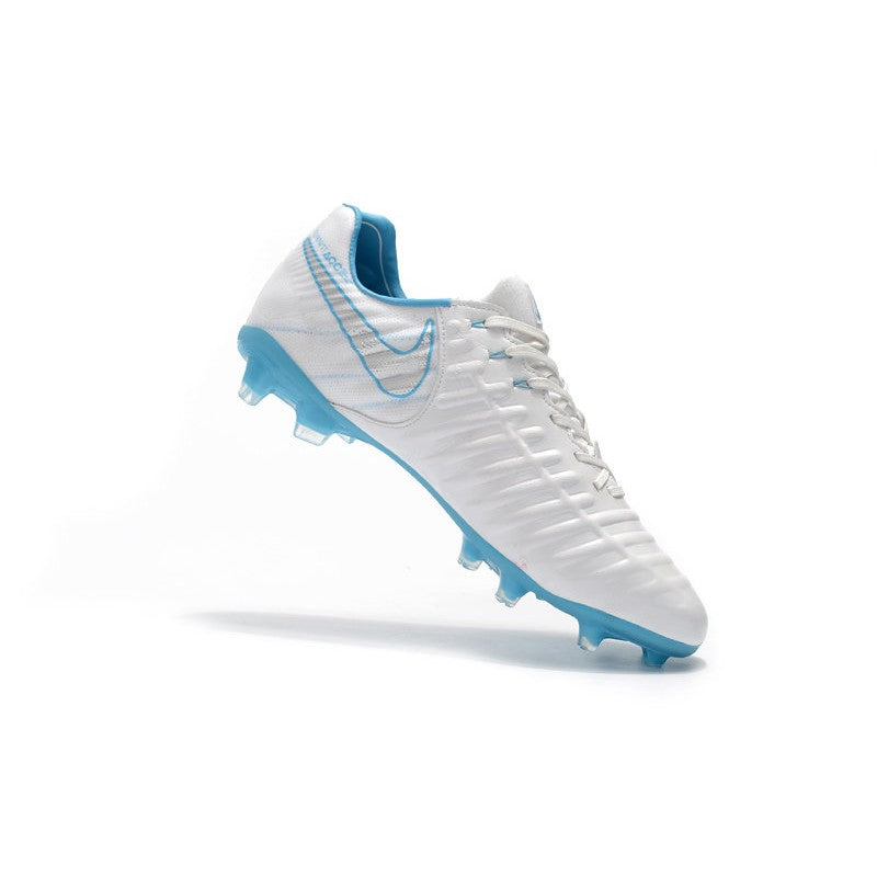 Nike Tiempo Legend VII FG Crampons Blanc Bleu