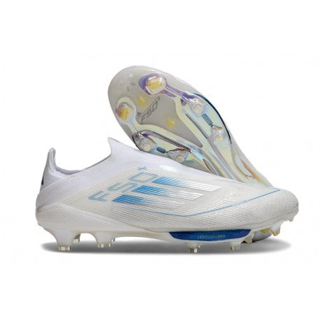 Adidas F50+ Sans Lacets FG Blanc Pearl Métallique