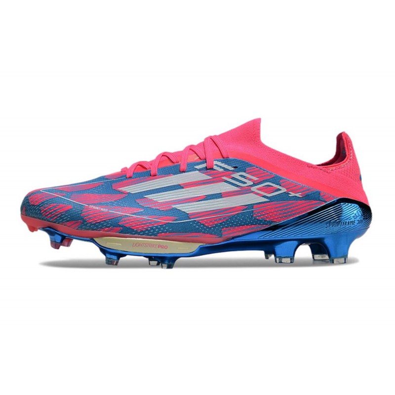 Adidas F50+ Elite FG Bleu Solaire Blanc Ftwr Rose