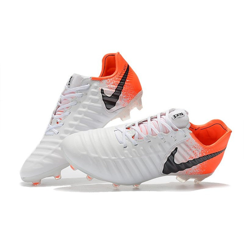 Nike Crampons Tiempo Legend VII Elite FG Blanc Orange Noir