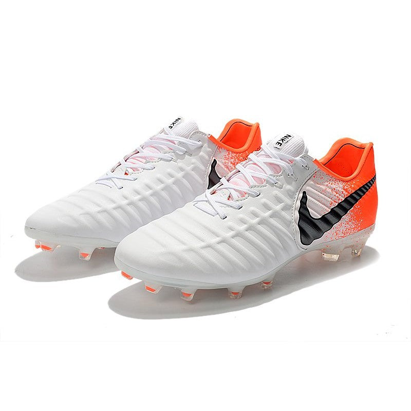 Nike Crampons Tiempo Legend VII Elite FG Blanc Orange Noir